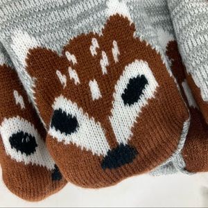 Mukluk fox print cabin sock